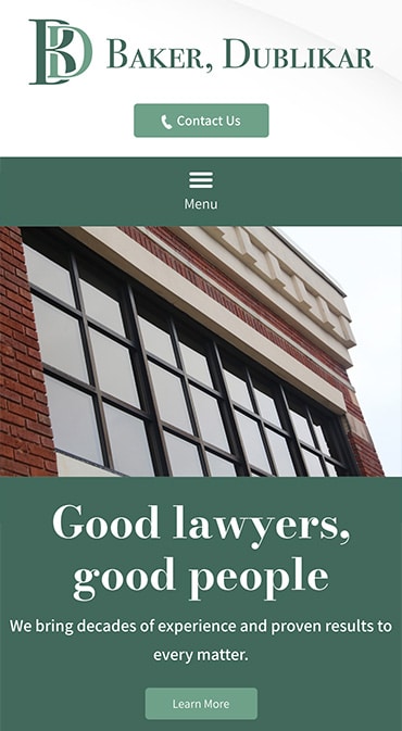 Responsive Mobile Attorney Website for Baker, Dublikar, Beck, Wiley & Mathews