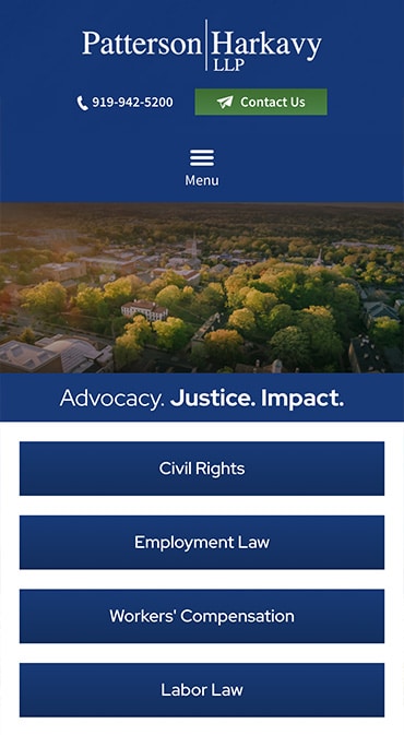 Responsive Mobile Attorney Website for Patterson Harkavy LLP