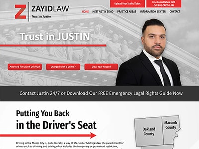Law Firm Website design for Zayid Law P.C.