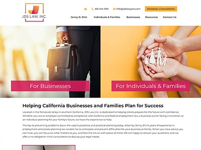 Law Firm Website design for JDS Law, Inc.