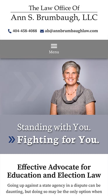 Responsive Mobile Attorney Website for The Law Office of Ann S. Brumbaugh, LLC