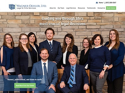 Law Firm Website design for Wagner Oehler, Ltd