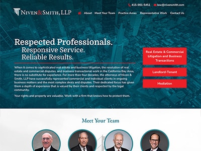 Law Firm Website design for Niven & Smith, LLP