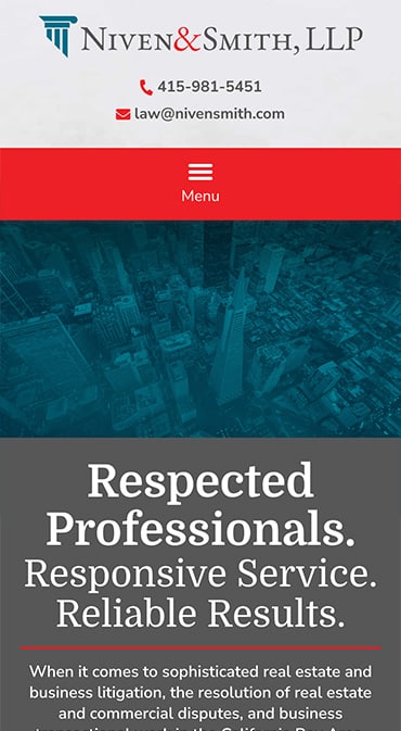 Responsive Mobile Attorney Website for Niven & Smith, LLP