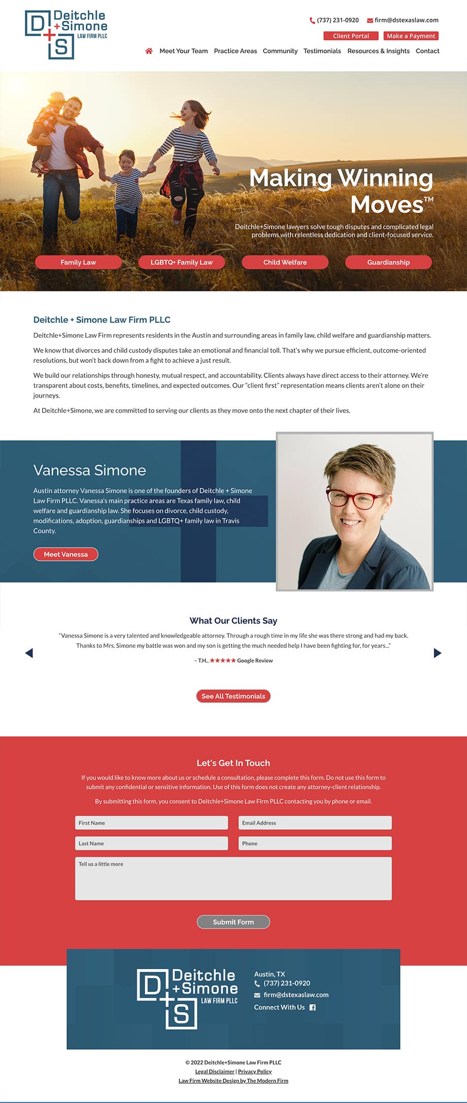 Law Firm Website Design for Deitchle+Simone Law Firm PLLC