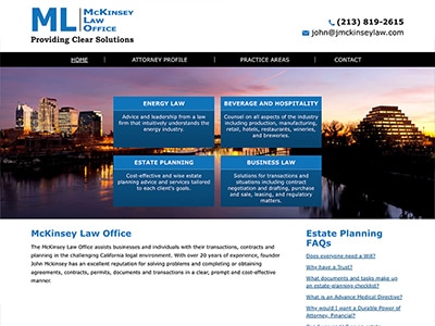 Law Firm Website design for McKinsey Law Office