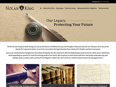 Law Firm Website design for Nolan & King LLC
