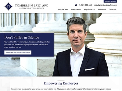 Law Firm Website design for Tomberlin Law, APC