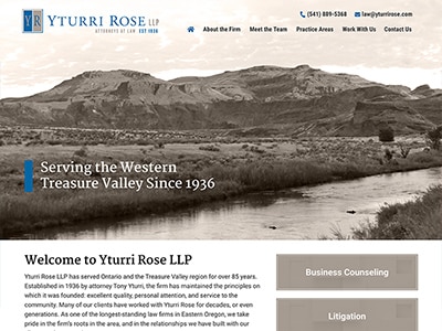 Law Firm Website design for Yturri Rose, LLP