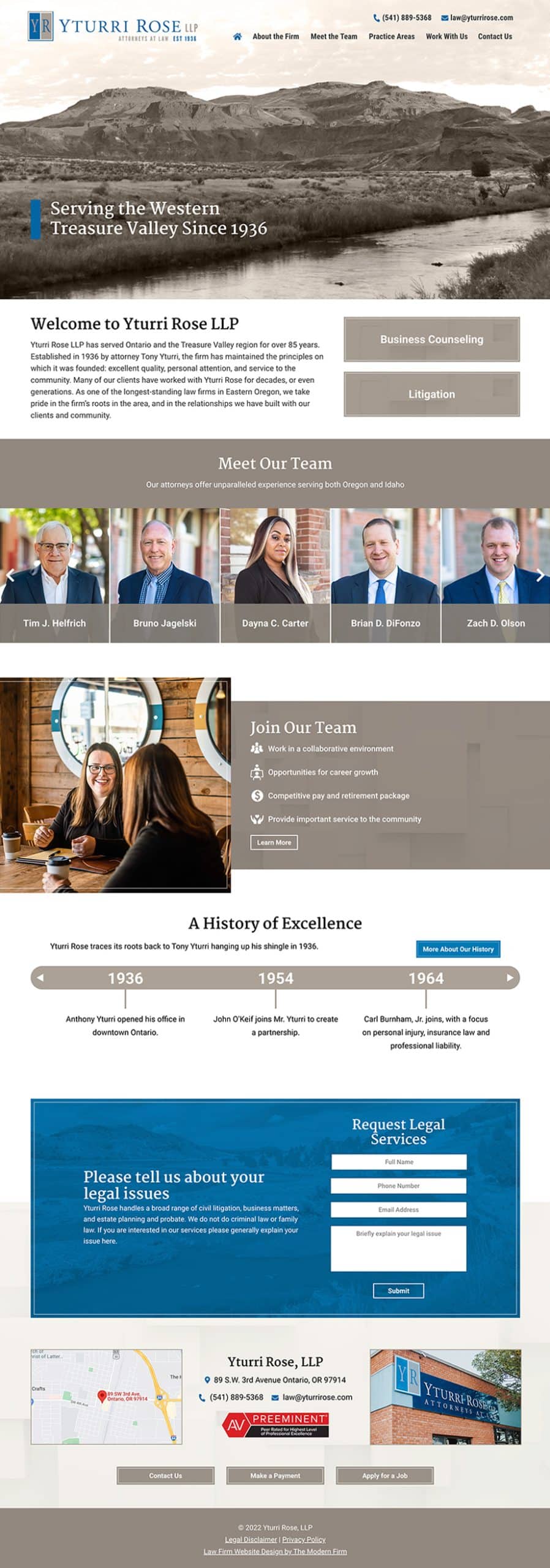 Law Firm Website Design for Yturri Rose, LLP