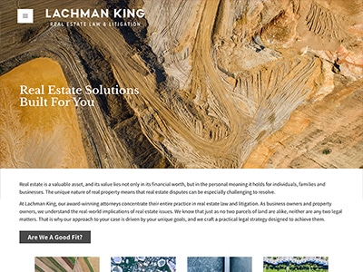 Law Firm Website design for Lachman King PLC