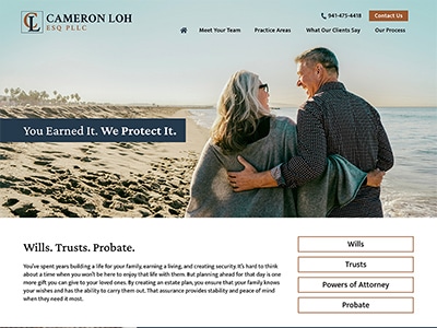 Law Firm Website design for Cameron Loh, ESQ PLLC