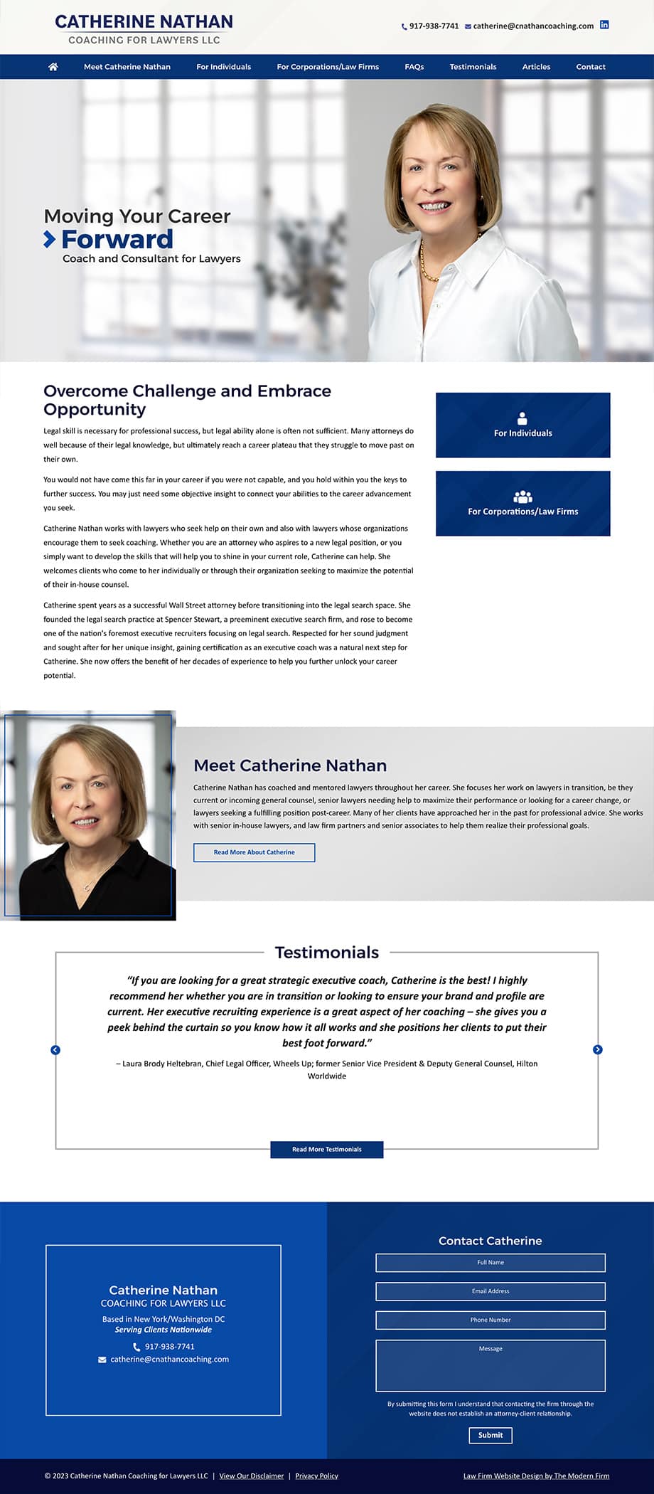 Law Firm Website Design for Catherine Nathan Coaching for Lawyers LLC