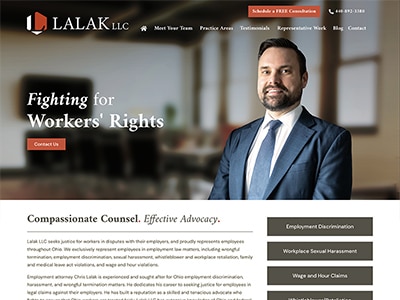 Law Firm Website design for Lalak LLC