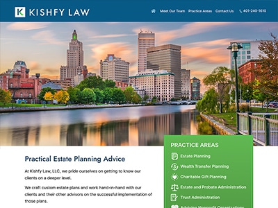 Law Firm Website design for Kishfy Law, LLC