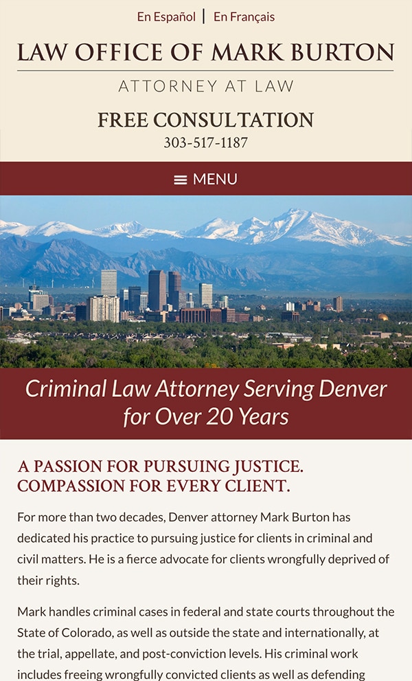 Mobile Friendly Law Firm Webiste for Law Office of Mark Burton
