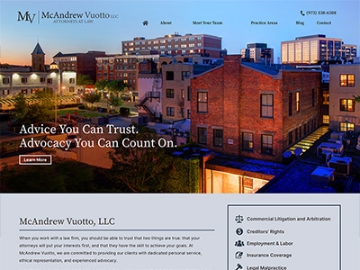 Law Firm Website design for McAndrew Vuotto, LLC