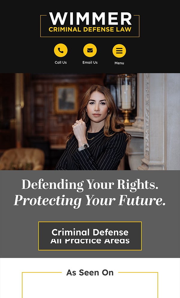 Mobile Friendly Law Firm Webiste for Wimmer Criminal Defense, PC