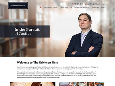 Law Firm Website design for The Ericksen Firm, LLC