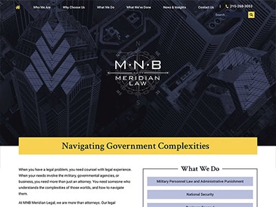 Law Firm Website design for MNB Meridian Law Ltd.