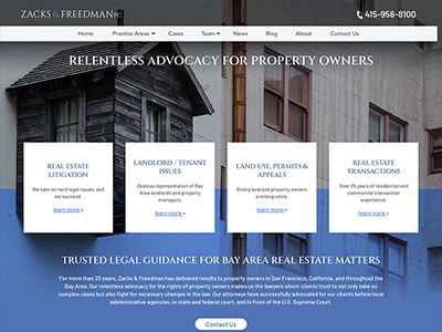 Law Firm Website design for Zacks & Freedman, PC