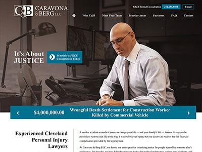 Law Firm Website design for Caravona & Berg, LLC