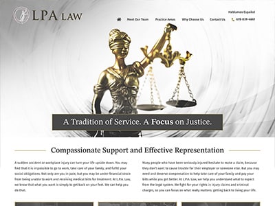 Law Firm Website design for L.P.A. Law