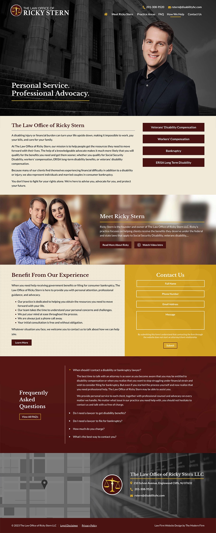 Law Firm Website Design for The Law Office of Ricky Stern LLC 