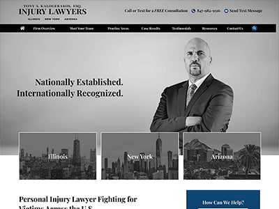 Law Firm Website Design for Tony S. Kalogerakos, Esq. - Injury Lawyers