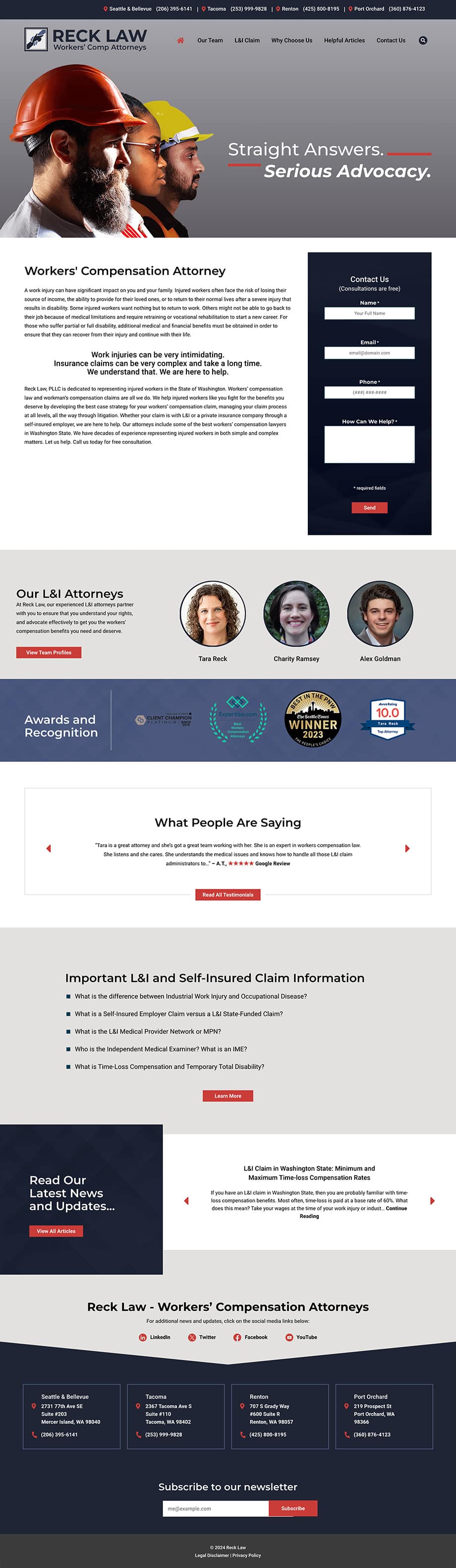Law Firm Website Design for Reck Law