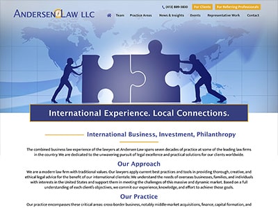 Law Firm Website design for Andersen Law, LLC