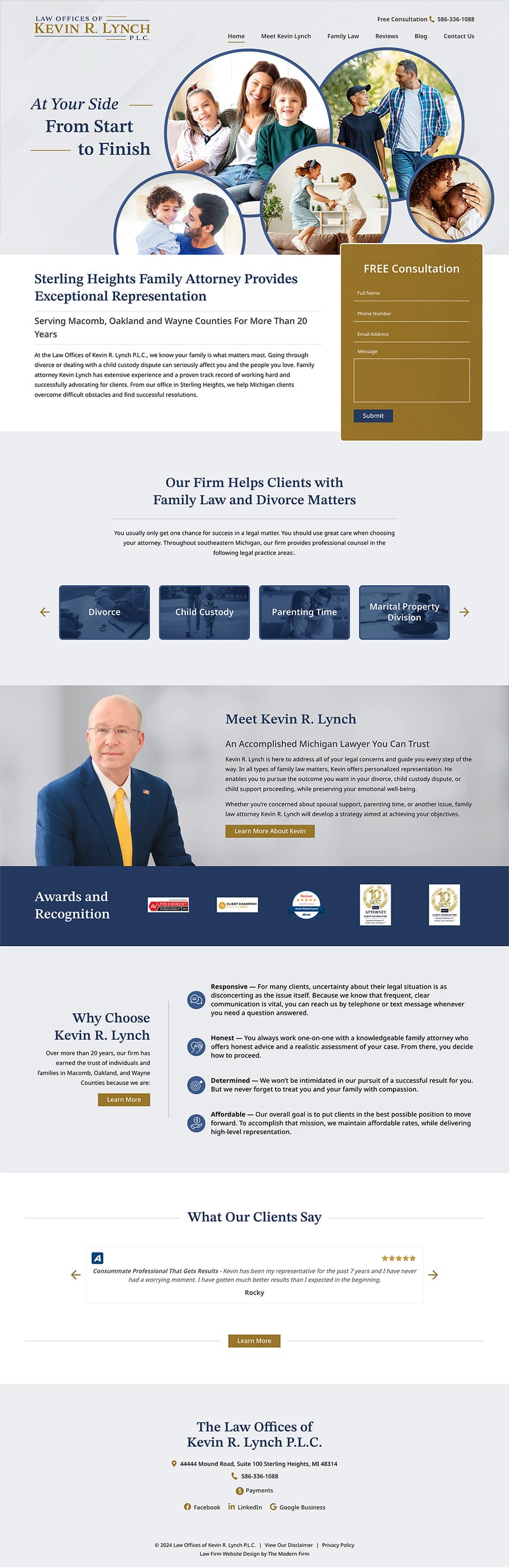 Michigan Family Law Attorney Web Design - Kevin R. Lynch