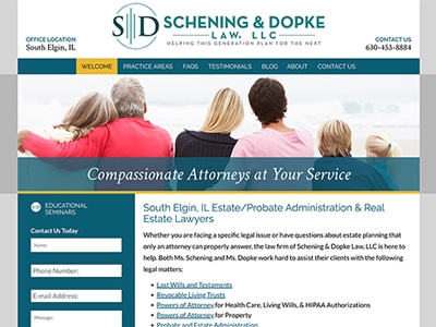 Law Firm Website design for Schening & Dopke Law, LLC