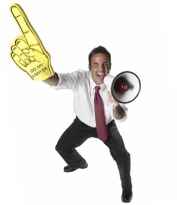 Testimonial – Guy with Megaphone and Foam Finger